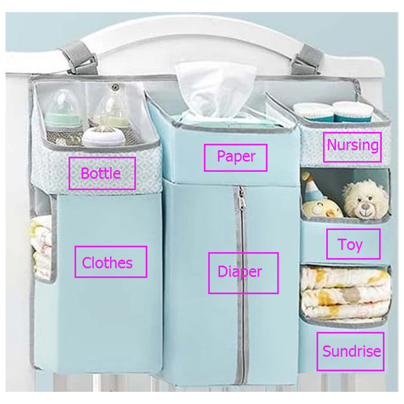 Premium Hanging Baby Essentials Diaper Bags Organizer Baby Nursery Storage Diaper Caddy Organizer