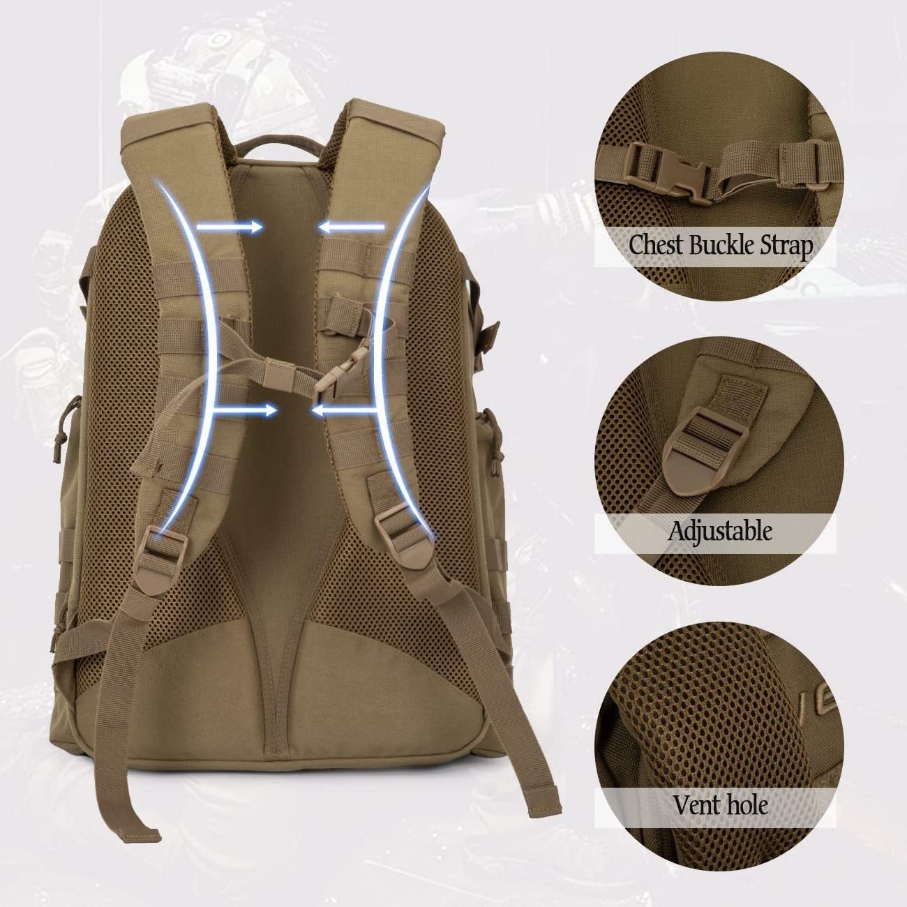 Custom Outdoor Hiking Backpack Hunting Camping Bag Survival Assault Rucksack Bag Tactical Backpack