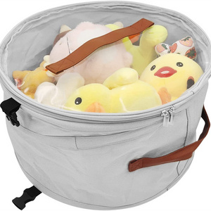 Foldable Large Round Toy Hat Storage Box Pop Up Hat Storage Bag