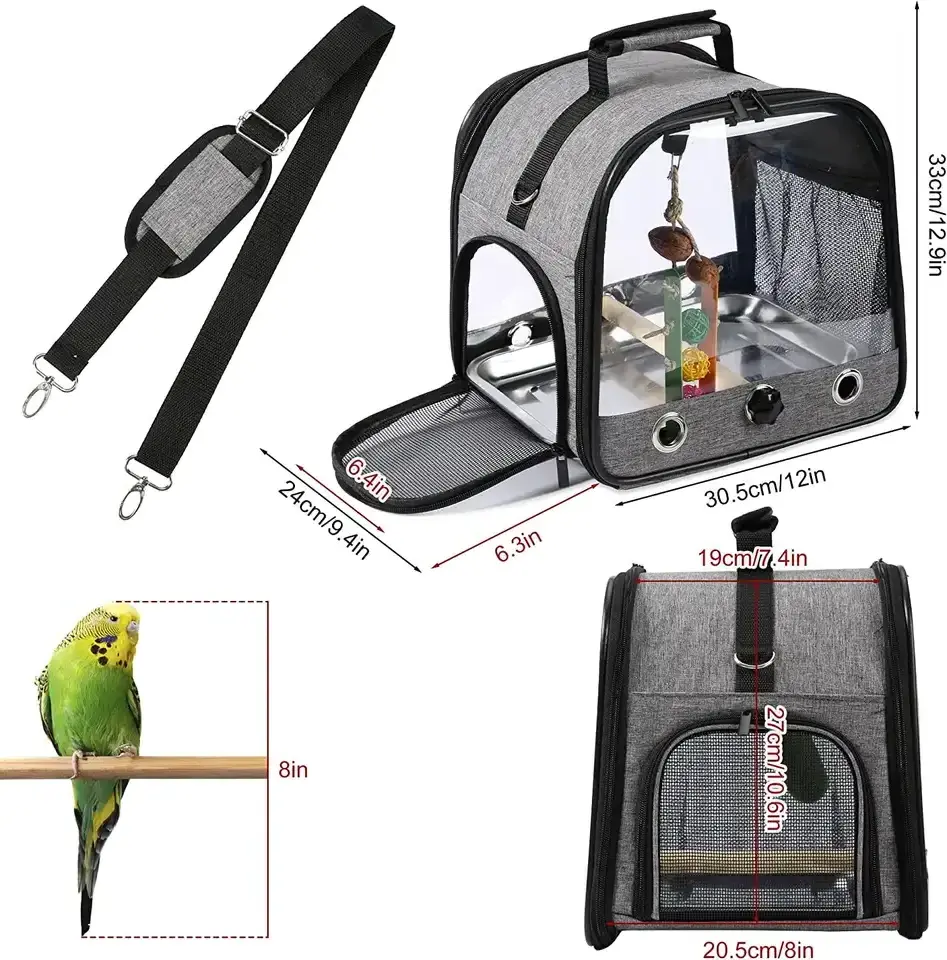 OEM Breathable Travel Cage bird travel backpack Portable Small Bird Carrier Bag