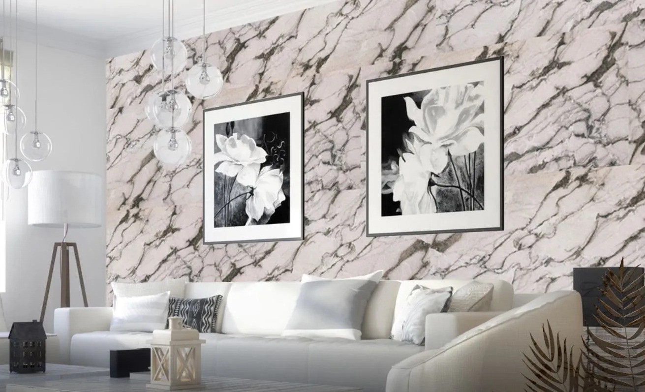 Lightweight Insulated Mystic White Stone Panel Faux Veneer Wall Panel for Home Decoration Available at Wholesale Price