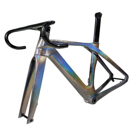 New Aero Design Super light Full Carbon Disc Road Bike Frameset Road Handlebar Seatpost Fork Frameset