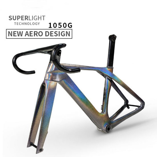 New Aero Design Super light Full Carbon Disc Road Bike Frameset Road Handlebar Seatpost Fork Frameset