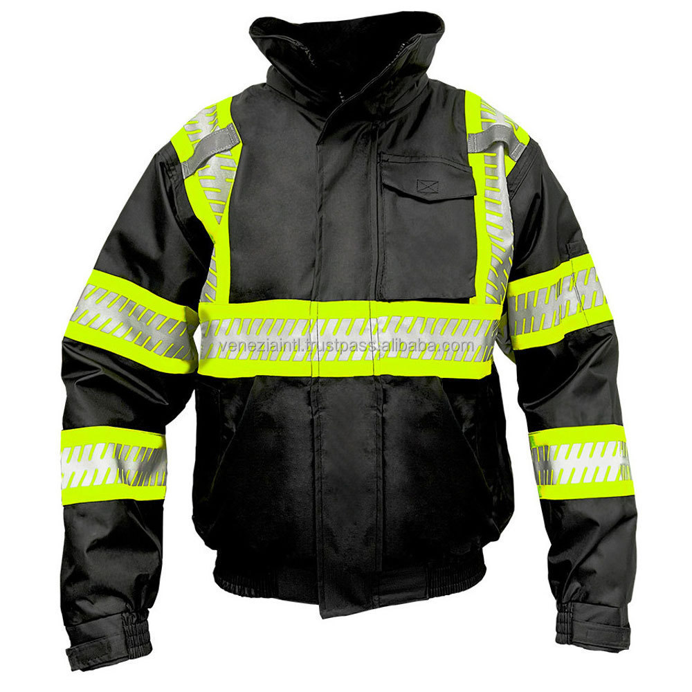 High Quality Men's Work Wear Safety Hi Vis Reflective Jacket Winter Wear Wholesale Safety Working Construction Jacket