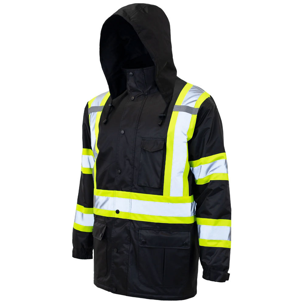 High Quality Men's Work Wear Safety Hi Vis Reflective Jacket Winter Wear Wholesale Safety Working Construction Jacket