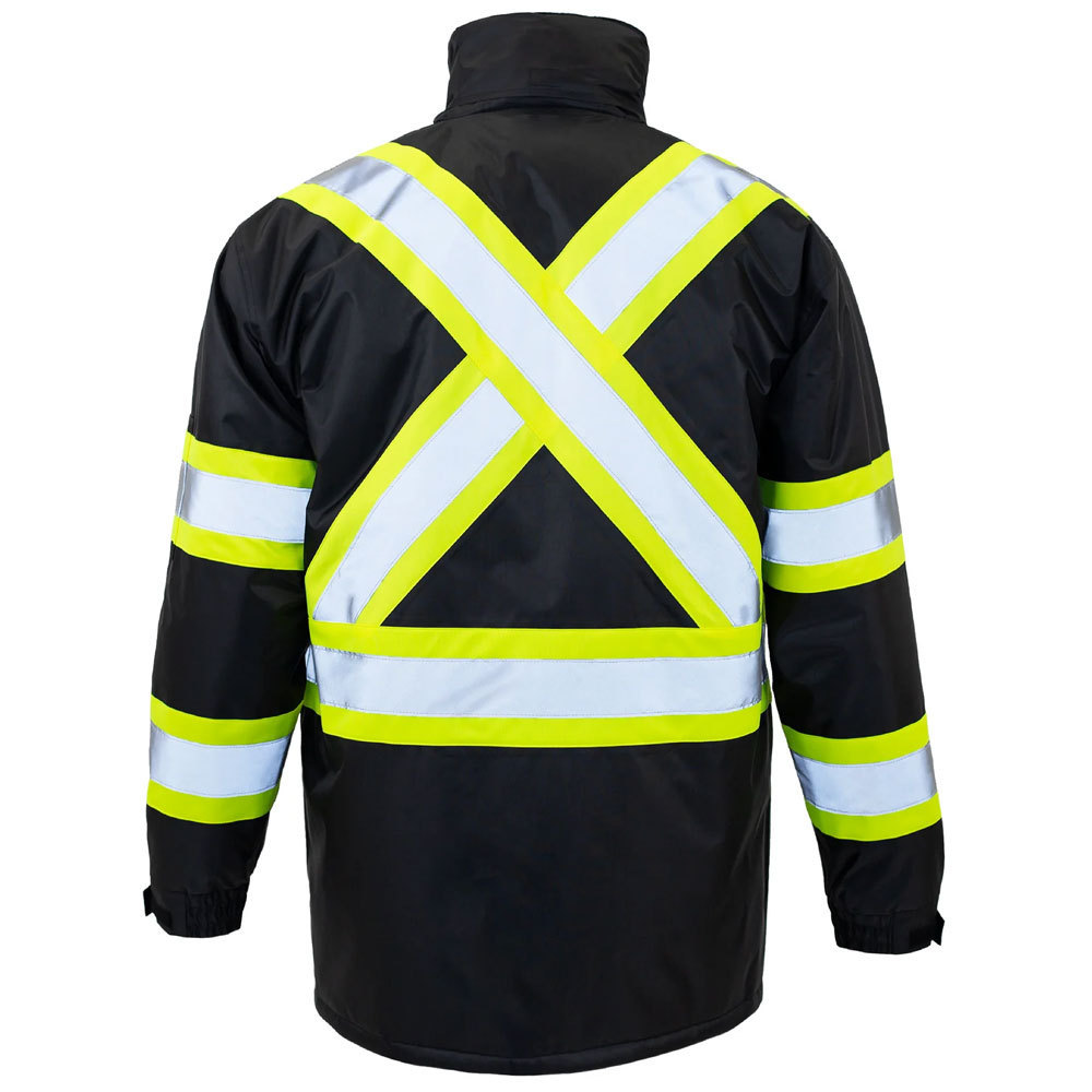 High Quality Men's Work Wear Safety Hi Vis Reflective Jacket Winter Wear Wholesale Safety Working Construction Jacket