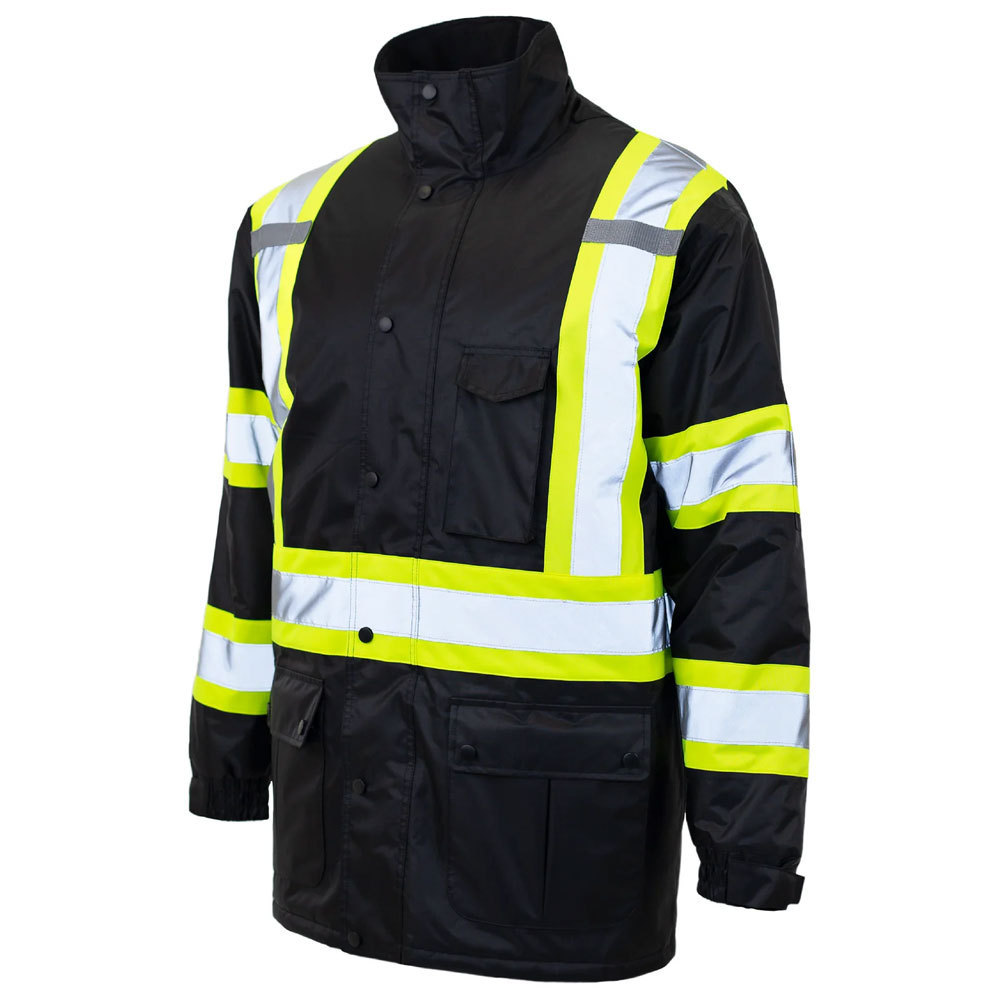 High Quality Men's Work Wear Safety Hi Vis Reflective Jacket Winter Wear Wholesale Safety Working Construction Jacket