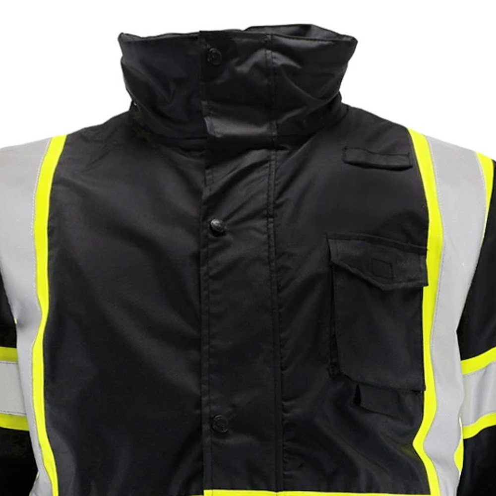 Hi vis Softshell Waterproof Reflective Safety Clothing Workwear Jacket Working OEM Logo Black Welding Fire Resistant Clothes