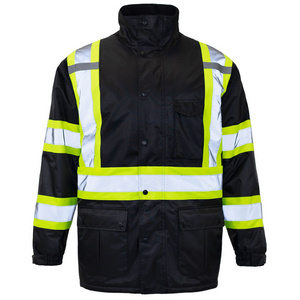 High Quality Men's Work Wear Safety Hi Vis Reflective Jacket Winter Wear Wholesale Safety Working Construction Jacket