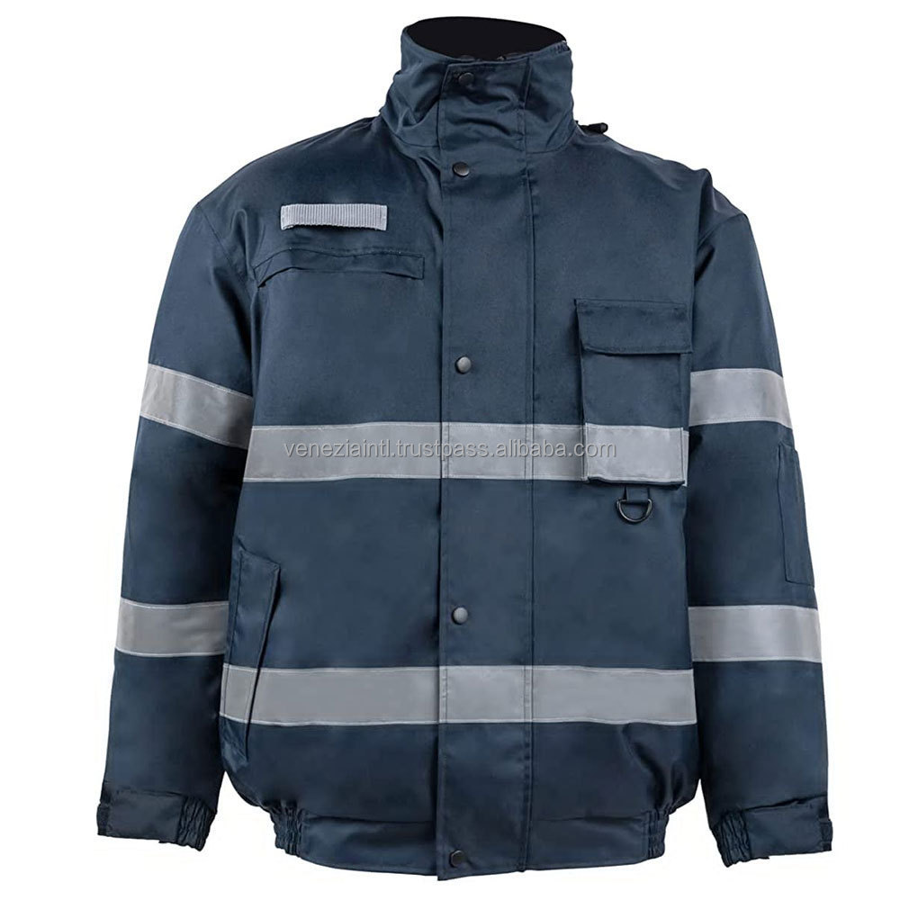 High Quality Men's Work Wear Safety Hi Vis Reflective Jacket Winter Wear Wholesale Safety Working Construction Jacket