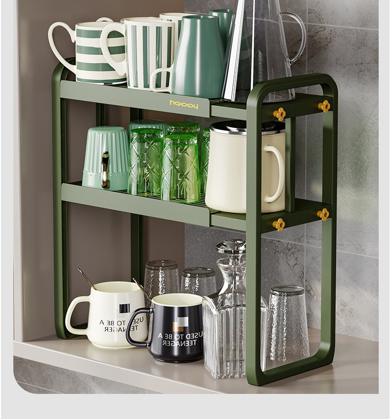 Under Sink 2 Tier Expandable Shelf Organizer for kitchen cabinet storage