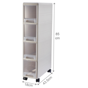 Narrow Slim Rolling Storage Cart and Organizer