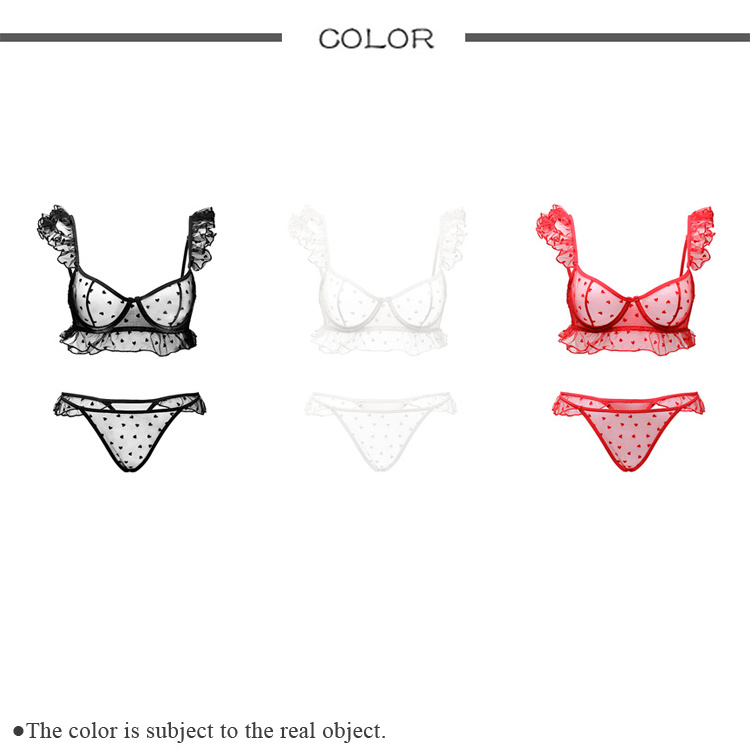 2024 Hot Sale Girls Sexy Bra Thong Set See Through Breathable Panties Push Up Adjustable Straps Plus Size Woman Underwear Set