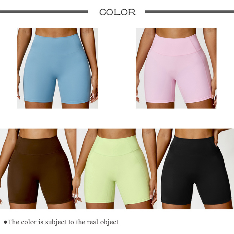 Dropshipping Women Running Tights Shorts High Waist Tummy Control Butt Lift Women's No T Line Custom Yoga Biker Shorts Leggings