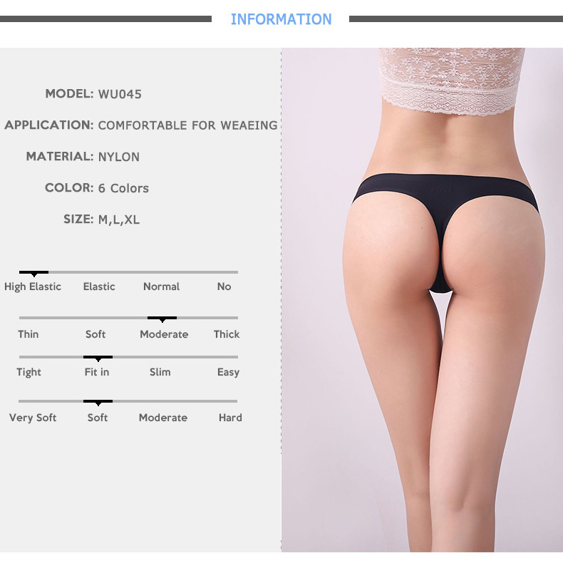 High Quality Breathable Woman Sexy  Panties Silk Lady Beautiful Seamless Women Thong Panty