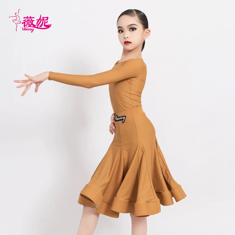 Vennystyle New National Ballroom Latin Dance Dress, Competition Imported Fringe Latin Dance Dress For girls dance costume