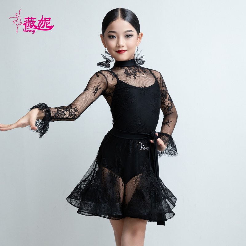 1L-17196 Kid Latin dance competition dress adult female new samba cha-cha hand stick stone dance performance dress