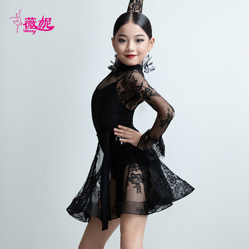 1L-17196 Kid Latin dance competition dress adult female new samba cha-cha hand stick stone dance performance dress