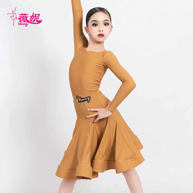 Vennystyle New National Ballroom Latin Dance Dress, Competition Imported Fringe Latin Dance Dress For girls dance costume