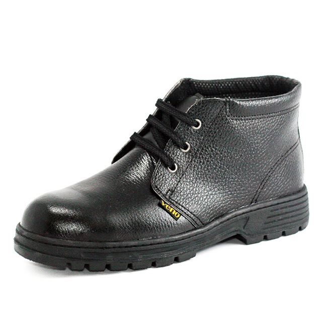 2019 black leather Laced Safety Boot anti static industrial work safety shoe manufacturer SP123