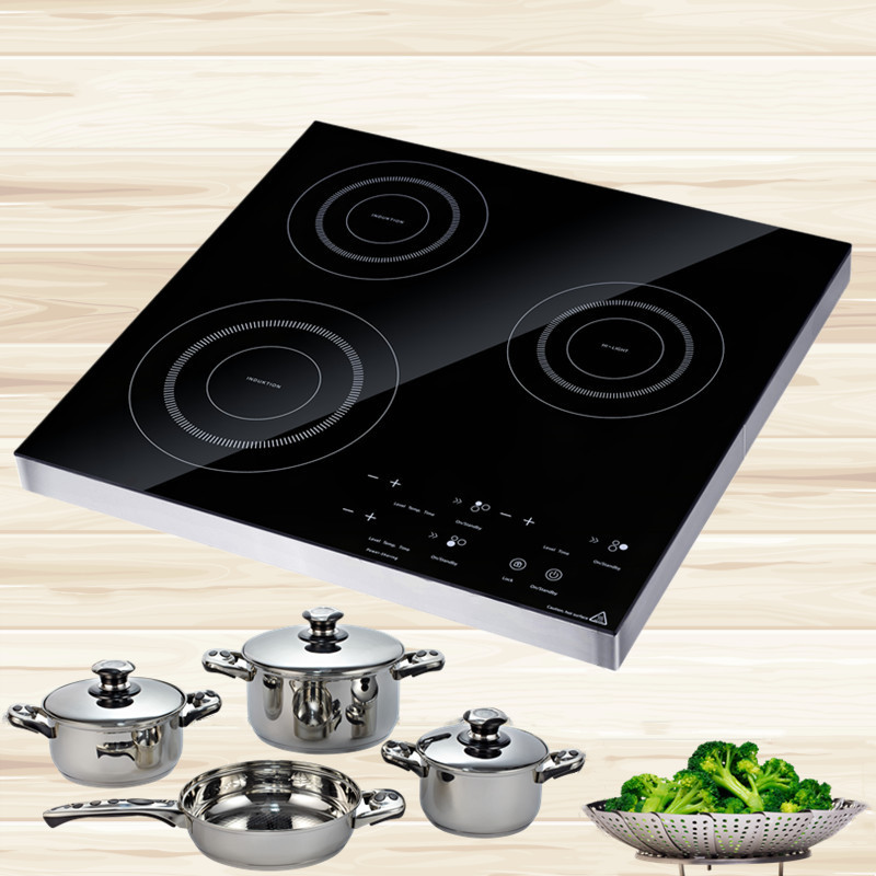 Modern Kitchen Appliance Induction Heating Plate 3 Burners Tabletop Induction Cooker