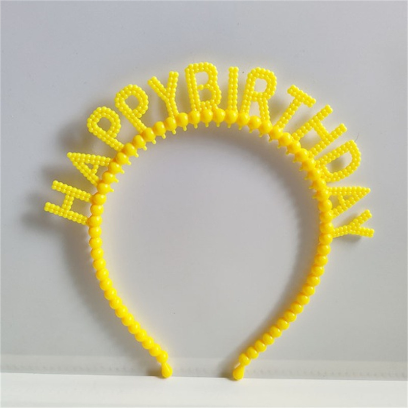 HAPPY BIRTHDAY Headbands For Women Girls Children Pearl Hair Hoop Fashion Jewelry Accessories