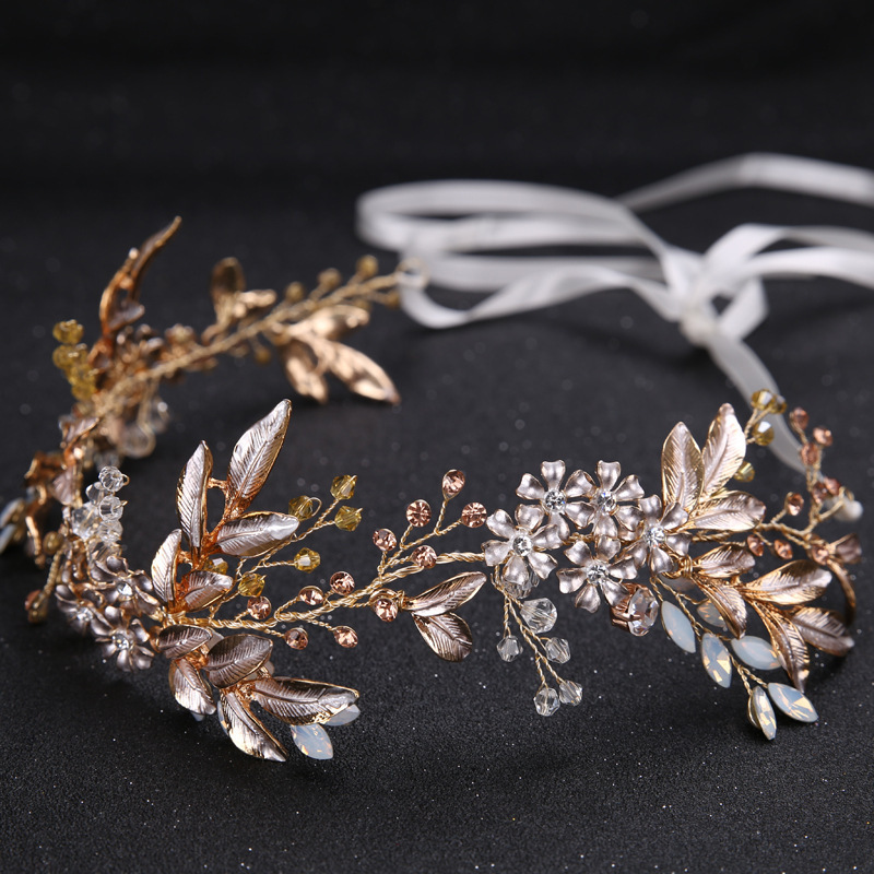 HS6100 fashion golden leaves wedding hair accessories handmade hair accessories wedding bridal jewelry