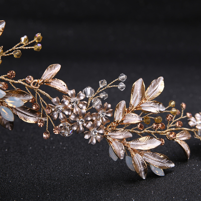 HS6100 fashion golden leaves wedding hair accessories handmade hair accessories wedding bridal jewelry