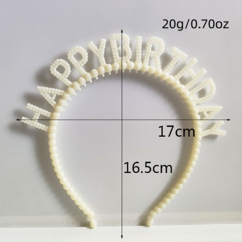 HAPPY BIRTHDAY Headbands For Women Girls Children Pearl Hair Hoop Fashion Jewelry Accessories