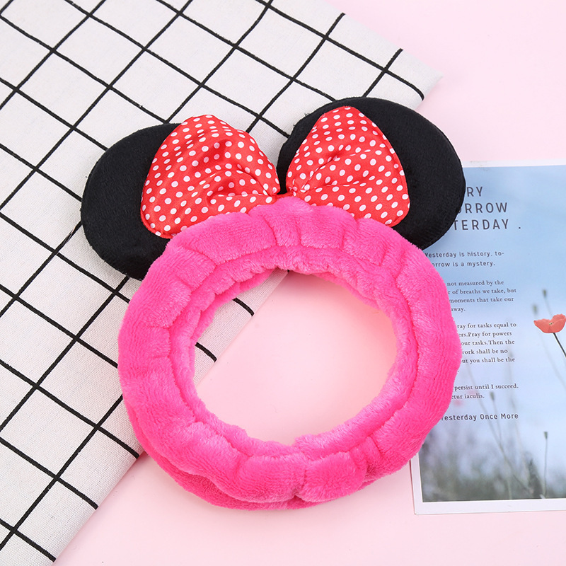 New Cartoon Character Mouse Ear Bow Tie Headband Mickey Big Ear Hair Clip  Children Holiday Birthday Gift Headband