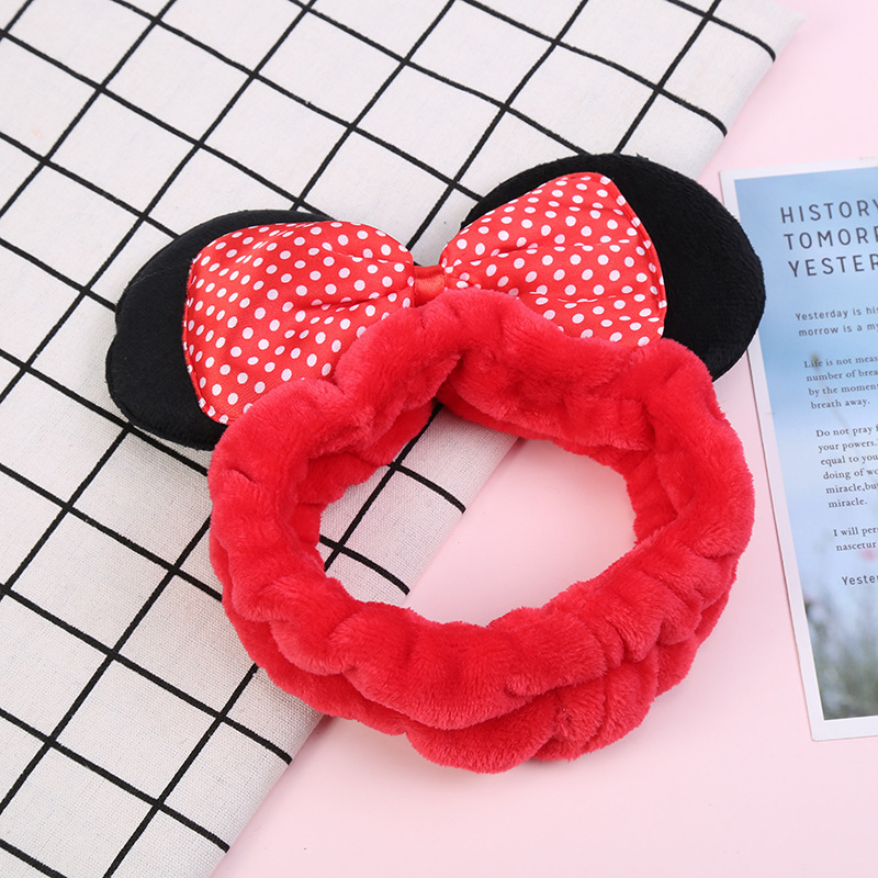 New Cartoon Character Mouse Ear Bow Tie Headband Mickey Big Ear Hair Clip  Children Holiday Birthday Gift Headband