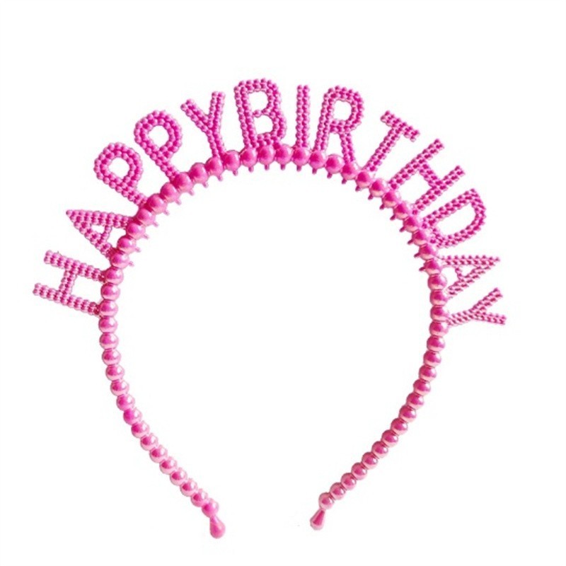 HAPPY BIRTHDAY Headbands For Women Girls Children Pearl Hair Hoop Fashion Jewelry Accessories