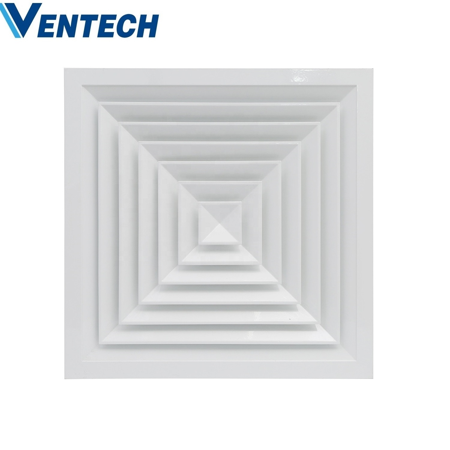 Ventech High Quality Customized Size Aluminum 4 Way Square Air Diffuser Square Ceiling Diffusers for office building