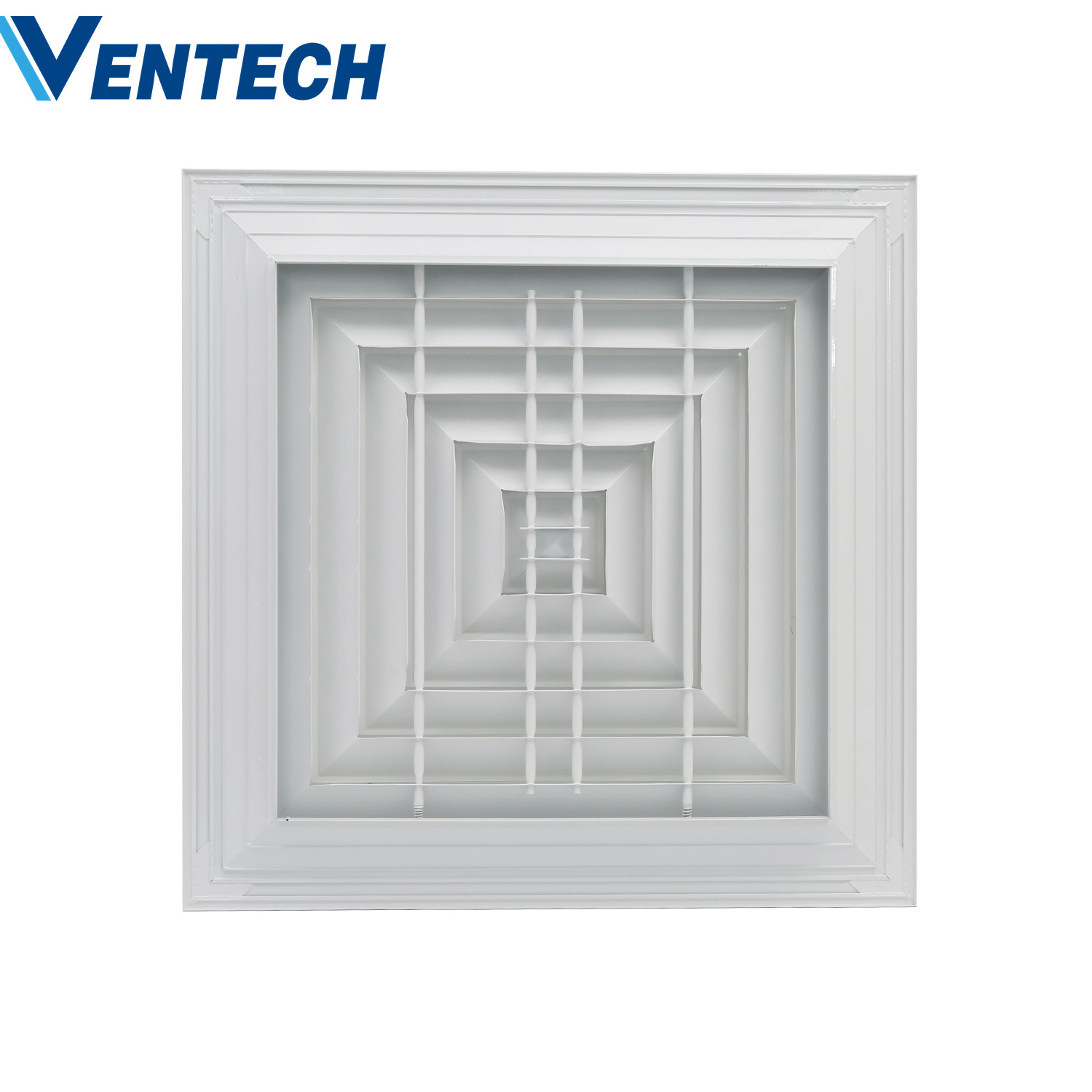 Ventech High Quality Customized Size Aluminum 4 Way Square Air Diffuser Square Ceiling Diffusers for office building