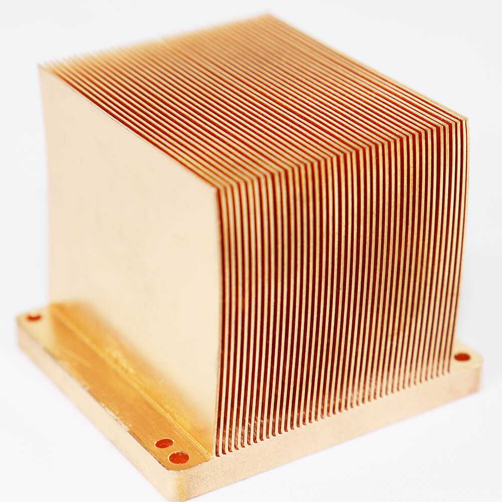 Pure Copper Skiving Fin Heatsink Copper Stamping LED Heat Sink Gold Cases Square 6000 Series Aluminum Profiles Rohs SGS ISO 9001