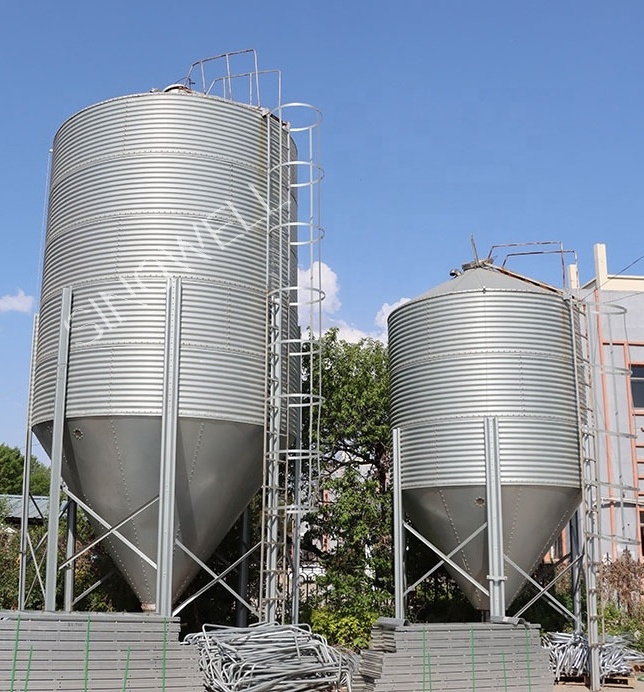 Poultry Feed Bins Yellow Corn Grain Storage Silo vertical pig feed storage silo product  pig farm equipment silos for sale