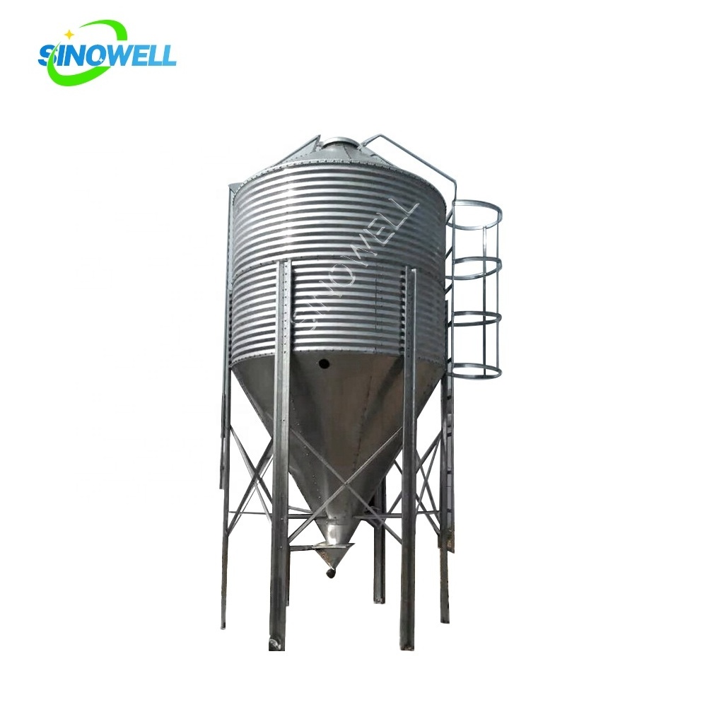 Poultry Farm Fodder Storage Silo With Different Capacity galvanized sheet material feed tower product poultry silo bin product