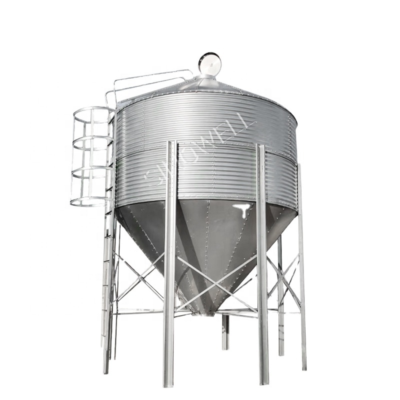 Poultry Farming Grain Silo For Chicken Feed Storage Bins Automatic Feeding System chicken farm feeding farm silos for sale