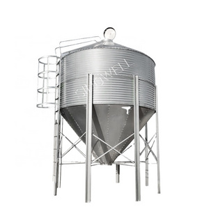 Poultry Farming Grain Silo For Chicken Feed Storage Bins Automatic Feeding System chicken farm feeding farm silos for sale