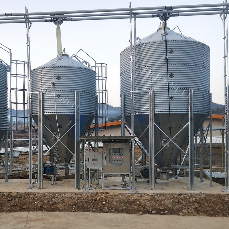 Poultry Feed Storage Silo/silo For Grain Storage/used Feed Bulk Bins small grain silos 28 ton capacity pig house feeding silo