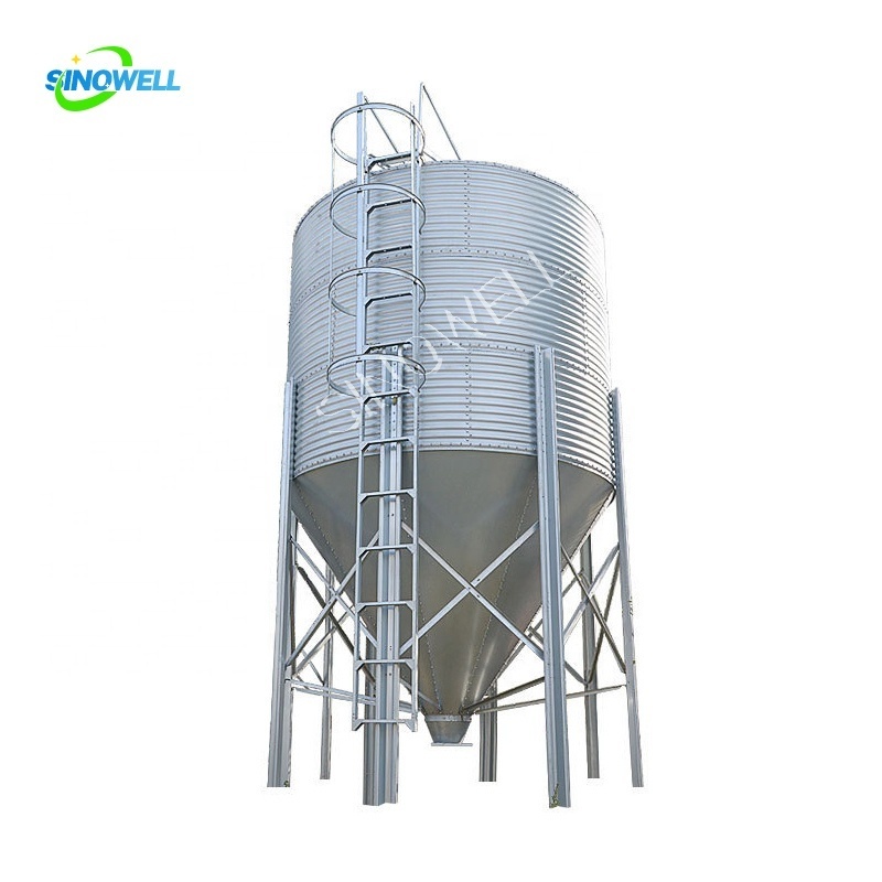 Poultry Farm Fodder Storage Silo With Different Capacity galvanized sheet material feed tower product poultry silo bin product