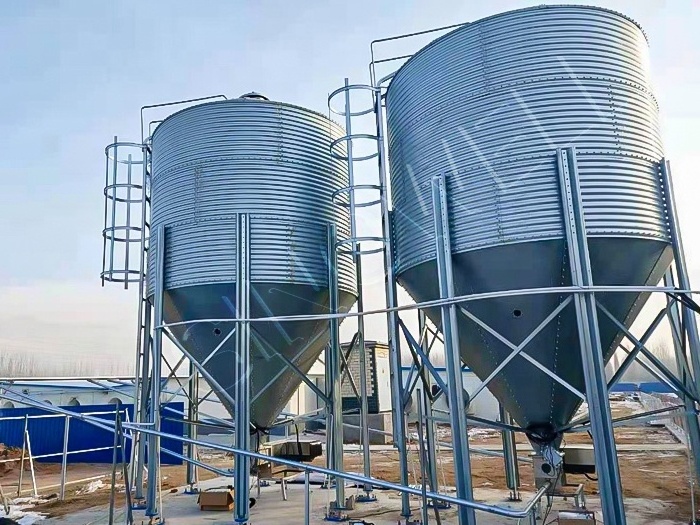 3 Ton 20 Ton Sunflower Seeds Feed Grain Silo Bins For Sale automatic galvanized poultry silo product poultry feed factory silo