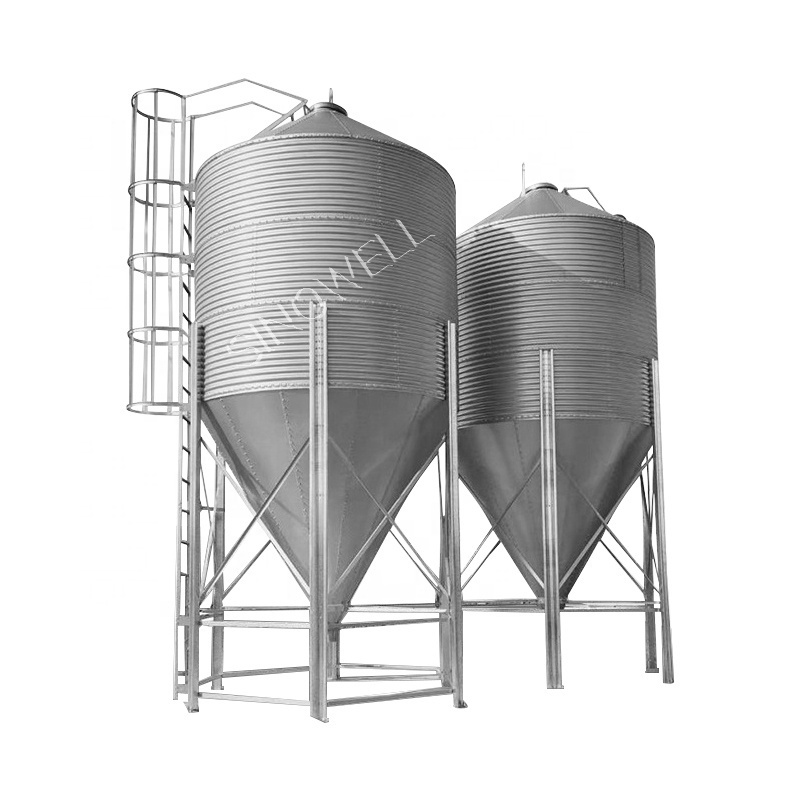 Poultry Feed Bins Yellow Corn Grain Storage Silo vertical pig feed storage silo product  pig farm equipment silos for sale