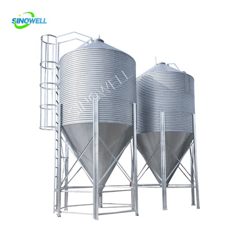 Poultry Feed Storage Silo/silo For Grain Storage/used Feed Bulk Bins small grain silos 28 ton capacity pig house feeding silo