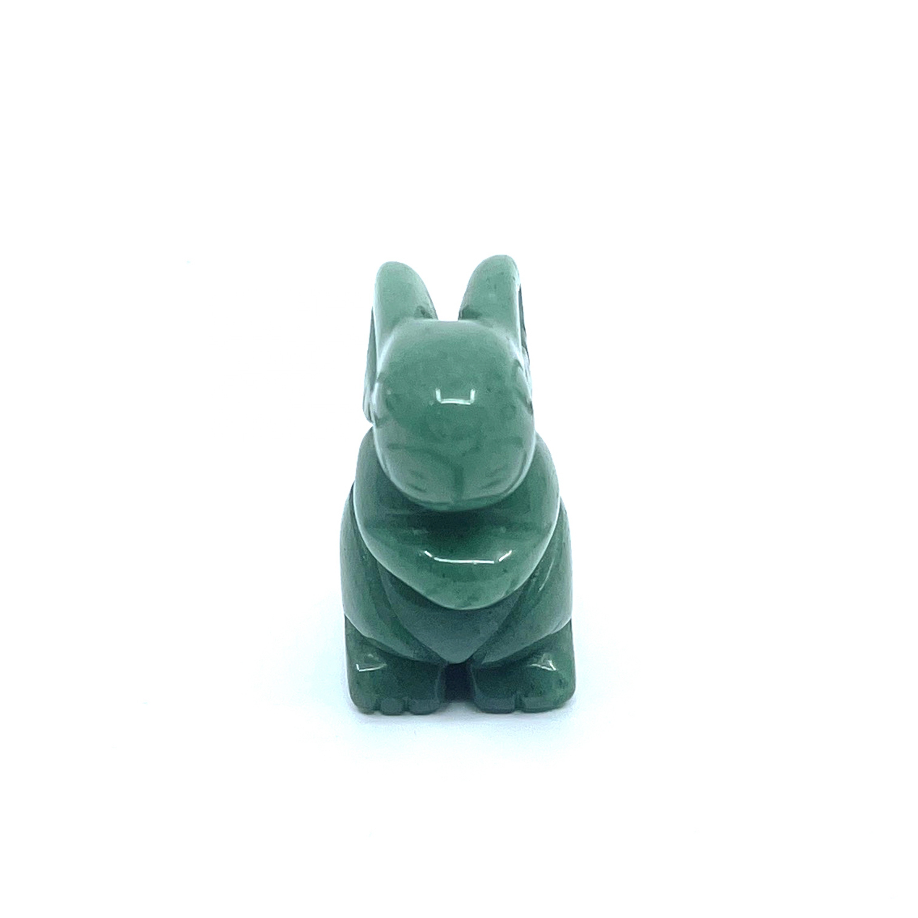 Natural Gemstone Green Aventurine Hand Carved Standing Bunny Figurine