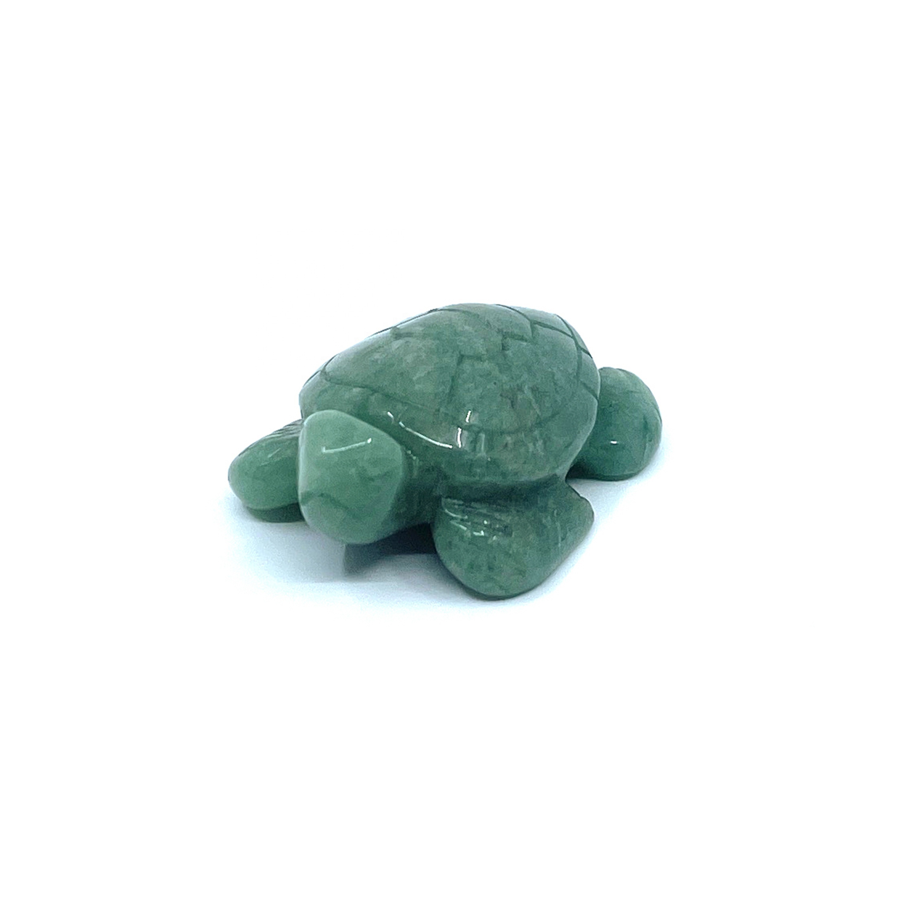 Natural Gemstone Green Aventurine Hand Carved Sea Turtle Figurine