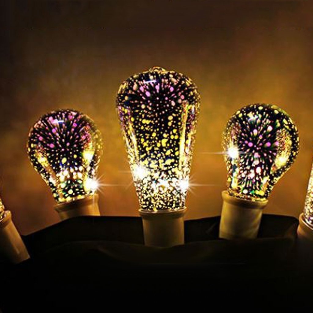 3D Light Fireworks Effect ST19 LED Light Bulb 3W 12V 24V Fairy Multicolor  Disco  Colorful  Party Stain Glass  Firework USE