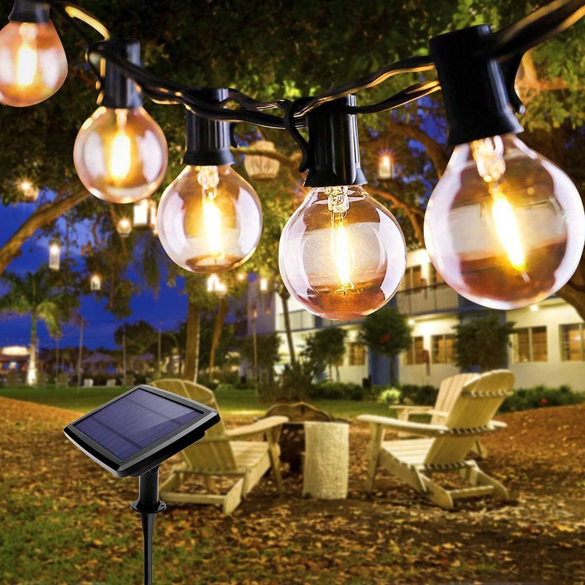 30FT Solar Power Outdoor String Light G40 LED Waterproof Camping String Lights For Holiday Party Decoration Lighting