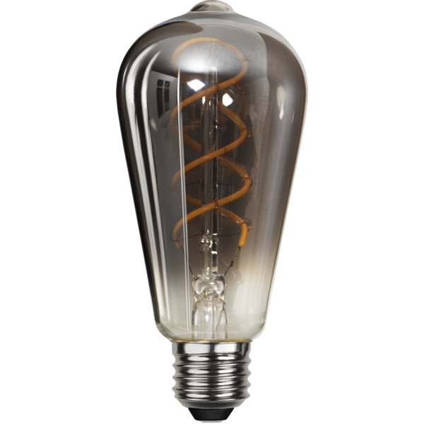 ST64 Vintage LED Edison Bulbs 60 Watt Equivalent, Dimmable 3000K Warm White Smoky Grey Glass E26 Base 4W LED Filament