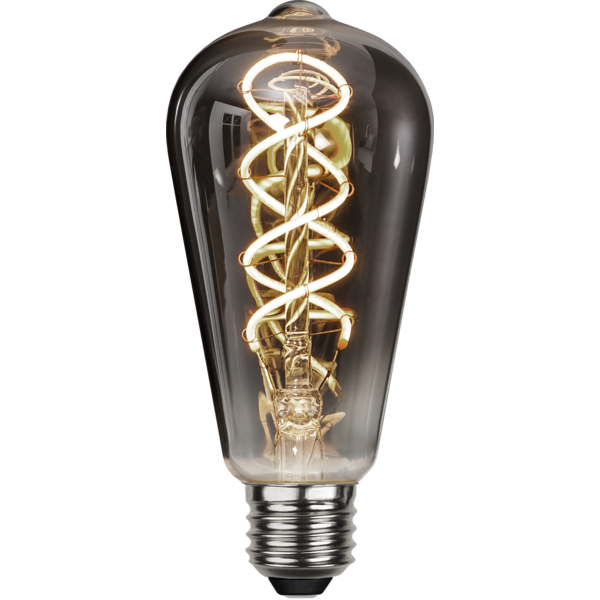 ST64 Vintage LED Edison Bulbs 60 Watt Equivalent, Dimmable 3000K Warm White Smoky Grey Glass E26 Base 4W LED Filament